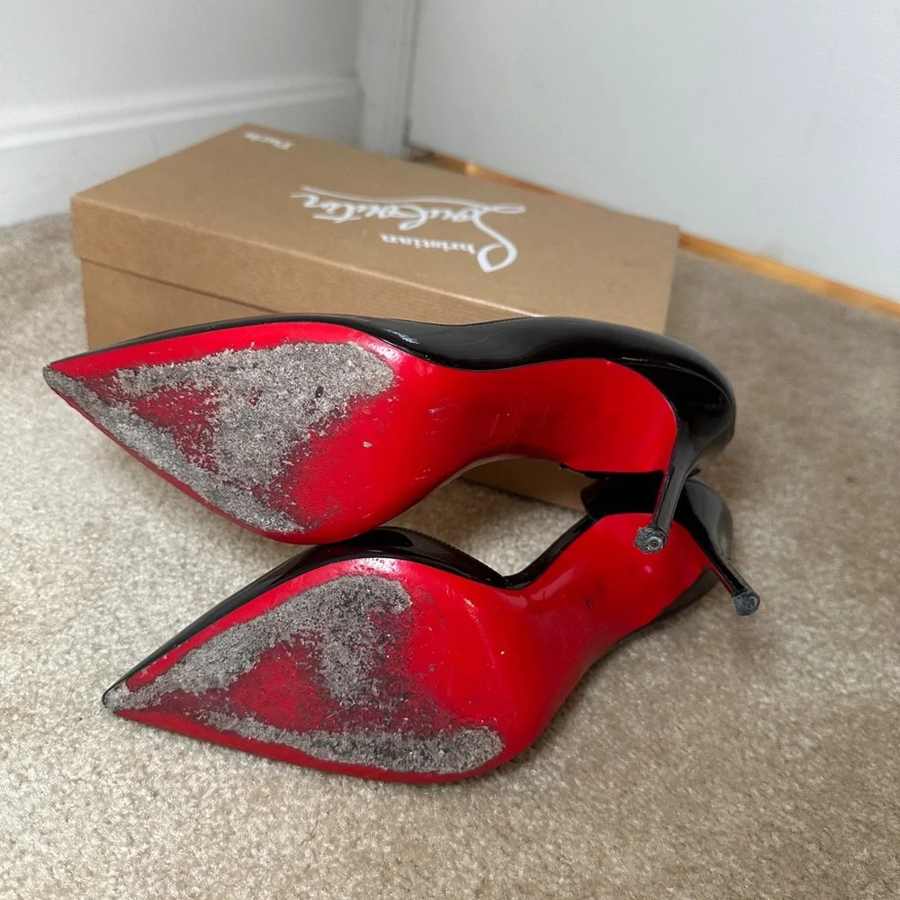 Christian Louboutin Iriza 100mm Black Patent - SIZE 38 - Picture 5 of 8